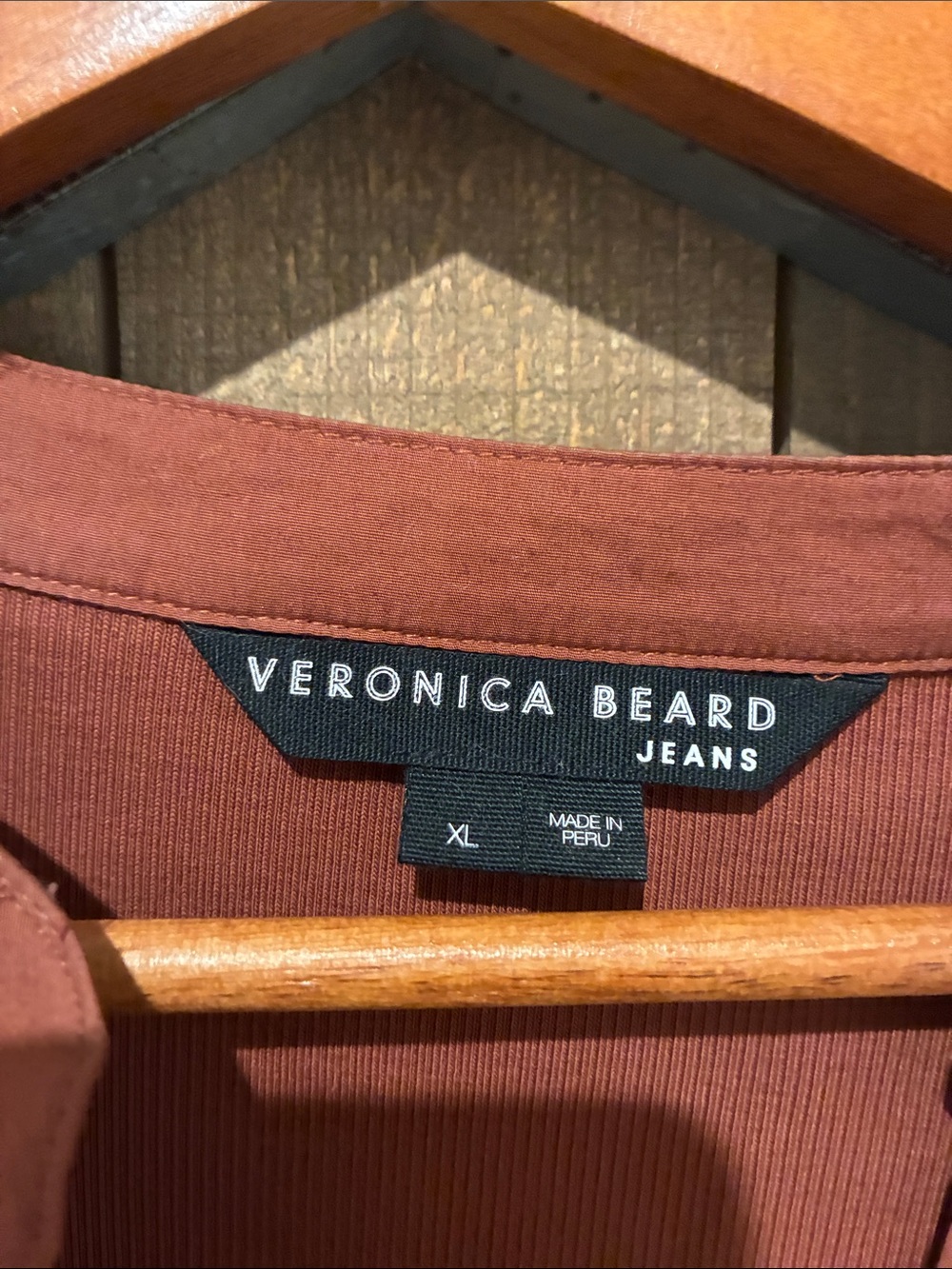 Veronica Beard Brick Red Button-Front Puff Sleeve Top - Picture 2 of 5